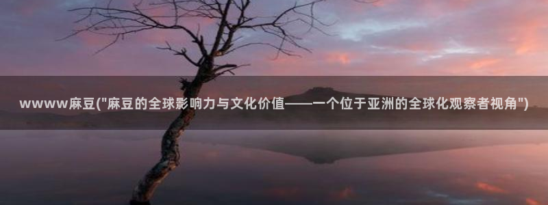 亚洲麻豆专区：wwww麻豆(\