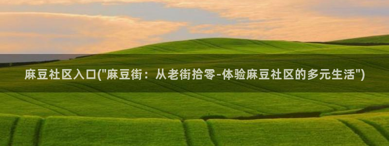 麻豆免费专区：麻豆社区入口(\